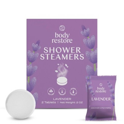 Body Restore Shower Steamer with 100% Natural Essential Oil - Lavender - 2oz/2ct