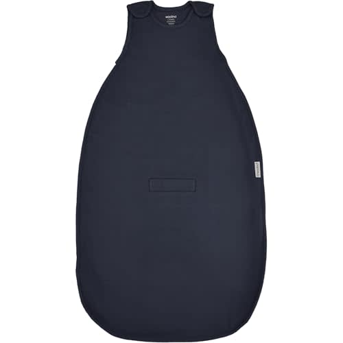 Woolino 4 Season Ultimate Baby Sleep Sack – Merino Wool Baby Sleeping Bag, Organic Cotton Outer, Temperature Regulating Wearable Blanket, All Season, 2 Months–2 Years - Indigo