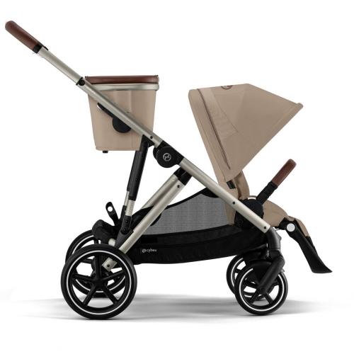 Cybex Gazelle S Single-to-Double Stroller - Taupe Frame / Almond Beige