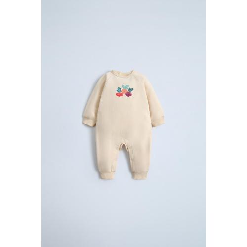 PRINT PLUSH JUMPSUIT - Ecru | ZARA United States