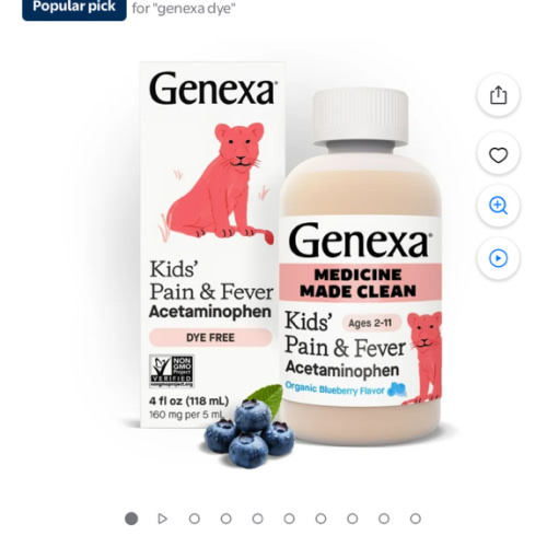 Genexa Children's Acetaminophen, 4 oz - Organic Blueberry, Gluten-Free, Non-GMO, Vegan - Walmart.com