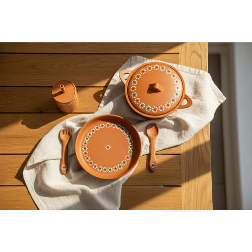 The Barro Feeding Set | Cultural Silicone Baby Feeding Set – 5 Piece – Filigree Home Decor