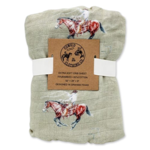 Roper Bamboo Muslin Crib Sheet – Cowkid Clothing Company