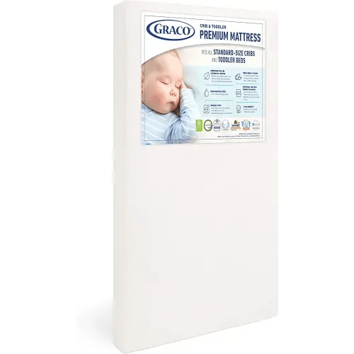 Graco Premium Crib & Toddler Mattress – GREENGUARD Gold Certified & CertiPUR-US Certified, Fits All Standard Crib & Toddler Beds, Waterproof Sleep Surface, Machine-Washable Outer Cover for Easy Care