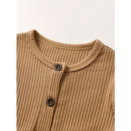 baby boy girl long sleeve solid colored bodysuit - Temu