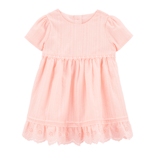 Baby Girl Eyelet Babydoll Dress - Pink - OshKosh B'gosh | Carter's