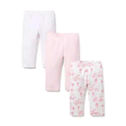 Baby Pink Blossom, Light Pink Animal Friends Toile And Jet Ivory Stripe Baby Pant 3-Pack by Janie and Jack