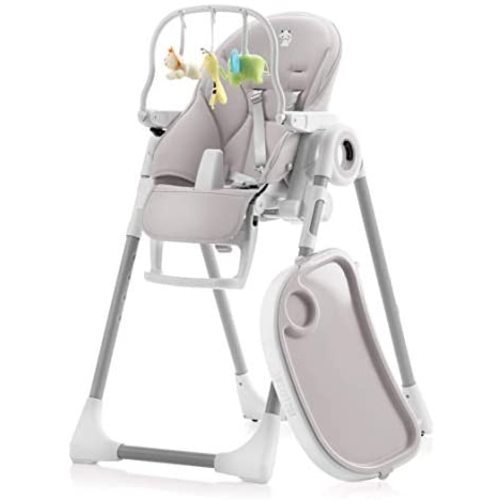Sweety Fox - Baby High Chair Grey - Adjustable to 7 Different Heights and 5 Different seat Positions - High Chairs for Babies and Toddlers - Foldable