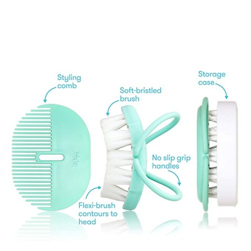 Frida Baby Infant Head-Hugging Baby Hairbrush and Comb Set Newborn and Up, White