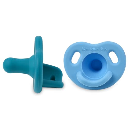 Sweet Cotton Baby Pacifier – Soft Silicone – 0-36 Months – BPA Free – Natural Latch – Lightweight, Dishwasher Safe – for Newborns, Infants, Toddlers