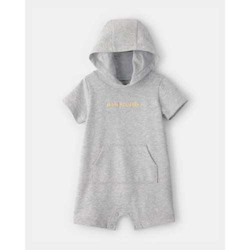 Baby Boy 'Main Squeeze' Short-Sleeve Hooded Romper - Grey | Carter's
