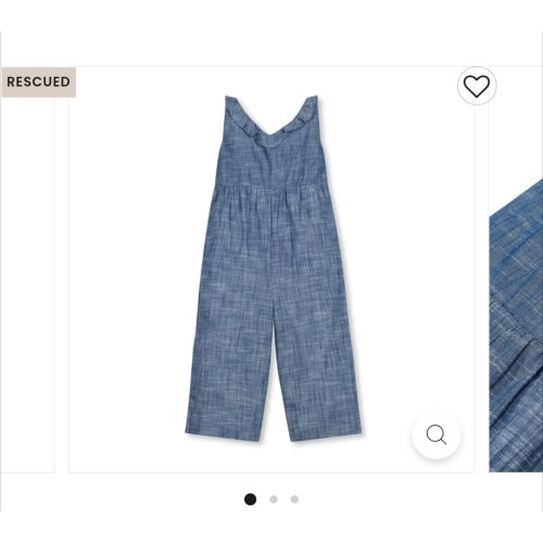 Baby Ruffle Neck Organic Jumpsuit - Chambray – Manymoons