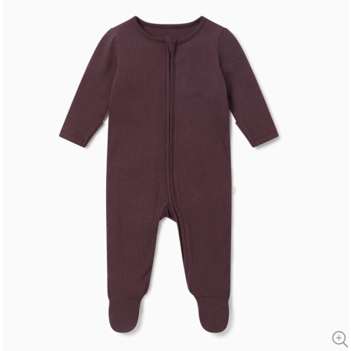 Ribbed Clever Zip Footed Baby Pajamas