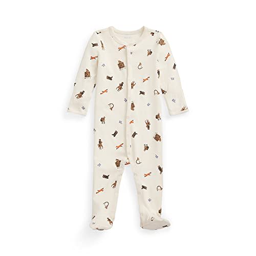 POLO RALPH LAUREN Baby Boy Polo Bear Cotton Footed Coverall (Multi(628837-1001)/B, 9 Months)