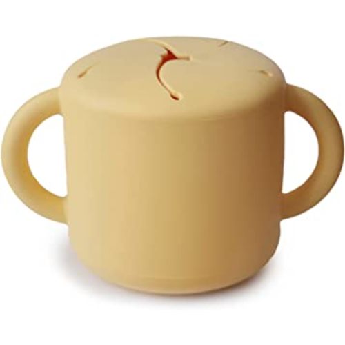 mushie Silicone Snack Cup | Spill Proof Food Container for Toddler and Baby (Daffodil)