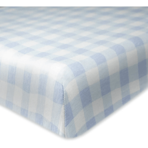 Organic Cotton Fitted Crib Sheet - Blue Painted Buffalo Check | Honest Baby Clothing
