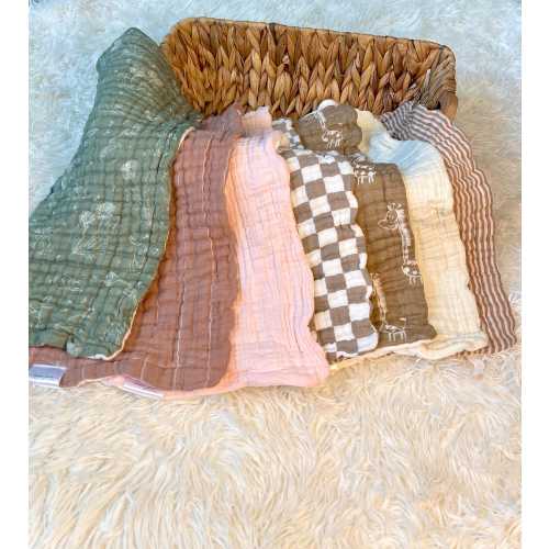 Best burp cloths/ Set of TWO muslin cotton & Bamboo burp cloths/ Perfect baby gift/ Newborn gift/19 x 9/ Unisex/ Girl/ Boy/ Doubled sided