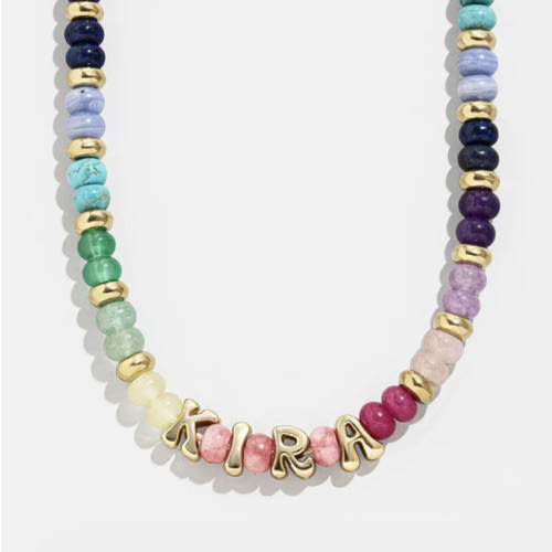 Custom Semi-Precious Bubble Necklace - Multi/Gold