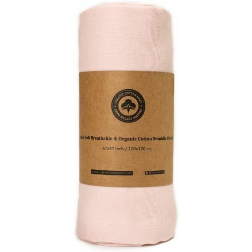 Swaddle Blankets for Girl - Pink Muslin Swaddling Blanket - 100% Organic Cotton Baby Girl Muslin Swaddle Blanket - Pink Gauze Swaddling Blankets - Pink Baby Receiving Blanket - 47”x47” (1 Swaddle)