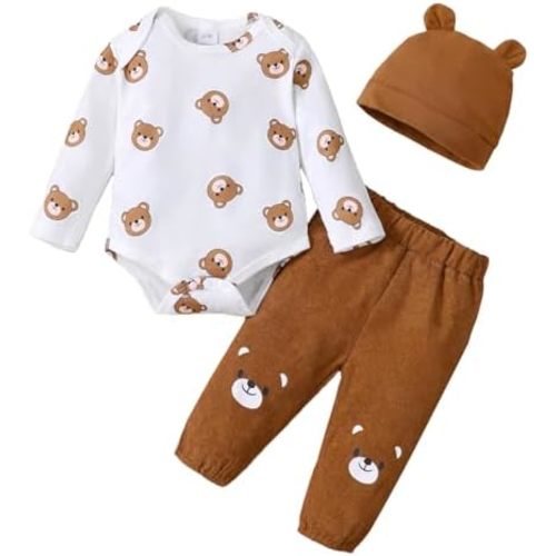 Baby Boy Clothes Newborn Boy Outfit Fall Winter Infant Letter Print Long Sleeve Romper Bodysuit Camouflage Pants