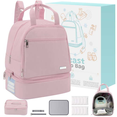 DERSTUEWE Breast Pump Backpack, Compatible with Spectra S1 S2, Waterproof, Large Capacity