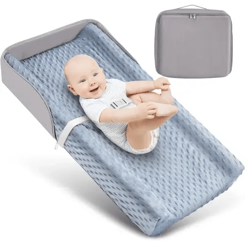 Portable Baby Diaper Changing Pad with Soft Cover & Handle, Waterproof Lining Foam Contoured Changing Table Pad for Dresser, Prefect Gift for Travel Outdoor (32”×16”)
