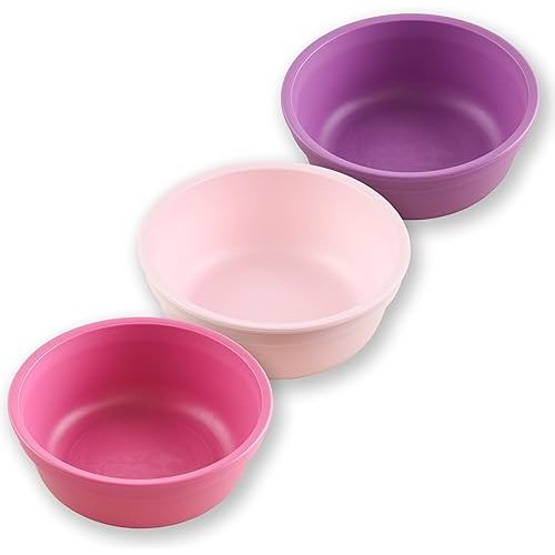 Re-Play 12 Oz. Toddler Bowls for Snack and Everyday Dining - Dishwasher and Microwave Safe - Made in USA - Set of 3-5.75" x 5.75" x 2" - Princess