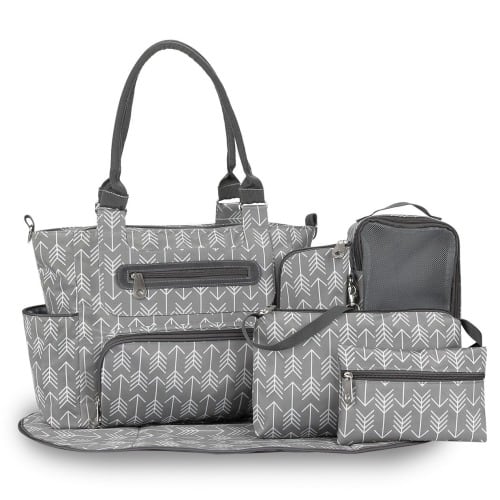 Diaper Bag Tote 7 Piece Set Travel Maternity Nursing Bag - Orbisify.com