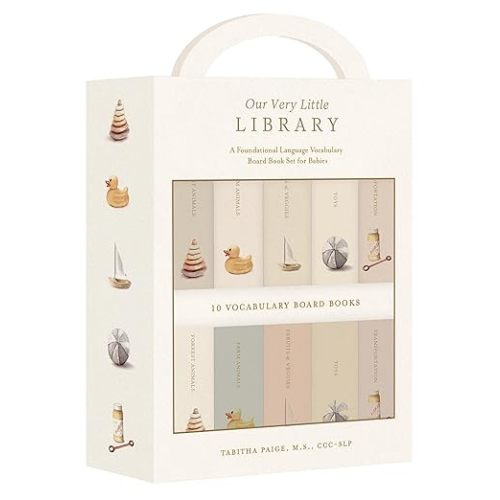 SLP Written- Our Very Little Library Board Book Set: A Foundational Language Vocabulary Board Book Set for Babies