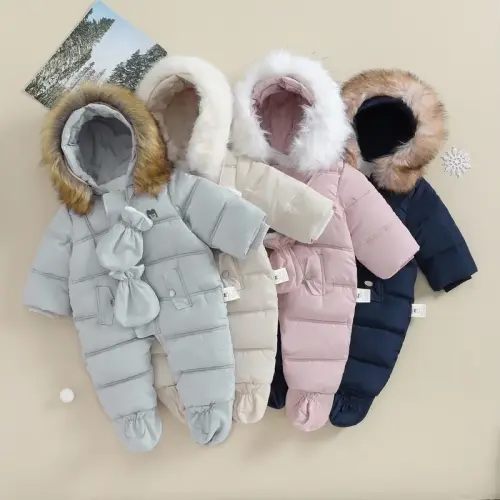 Infant Baby Boys Girls Winter Snowsuit Coat Romper Warm Outwear - TikTok Shop