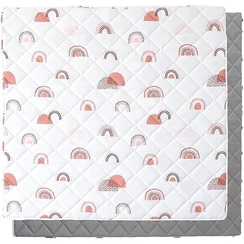 Bunnikins & Clover Baby Play Mat for Floor, 50" x 50" Thicken Soft Baby Play Mat, Foldable and Non Slip One-Piece Crawling Mat, Machine Washable Foam Play Mat for Baby, Toddlers Infants, Tummy Time
