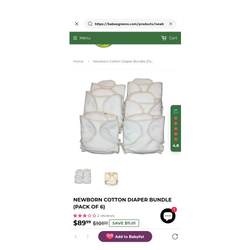 Newborn Cotton Diaper Bundle (Pack of 6)