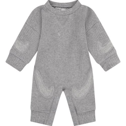 Baby Ready Set Organic Cotton Rib Coveralls, 6M, Carbon Heather