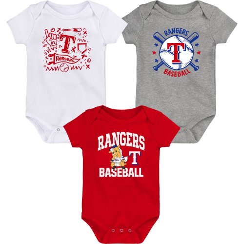 Outerstuff Infants' Texas Rangers Batter Up Creepers 3-Pack