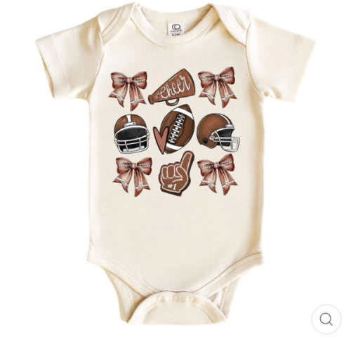 Girlie Football Graphic Bodysuit | Natural