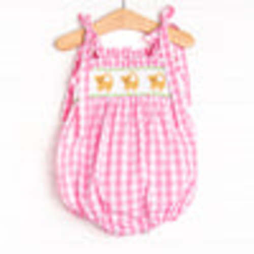 6 Months King Cub Smocked Bubble, Pink – Stitchy Fish
