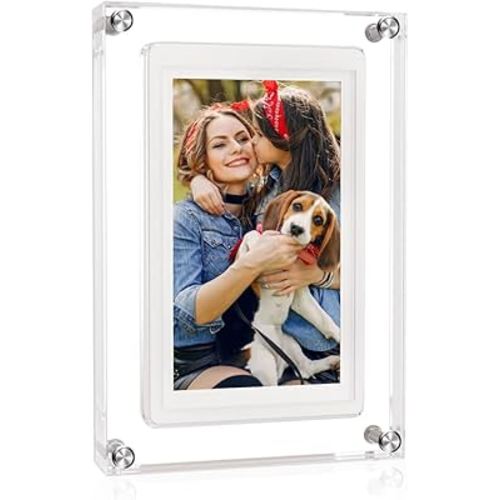5 Inch Digital Picture Frame, Acrylic Video Frame with 8GB USB Flash Drive and 1000 mAh Battery, Great Gift for Mom&Dad