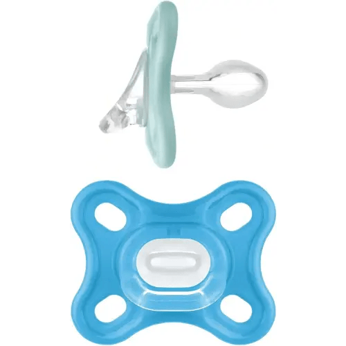 MAM Comfort Baby Pacifiers, Lightweight One-Piece Full Silicone Binky for Newborns 0-3 Months, BPA-Free Nipple, Easy to Clean Pacifier, Best for Breastfed Babies, with Sterilizer Case, 2 Count Binkies