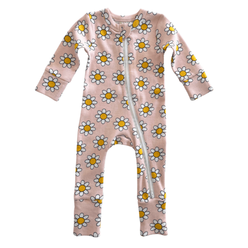 Daisy Pop Taffy / Organic 2-Way Zip Romper