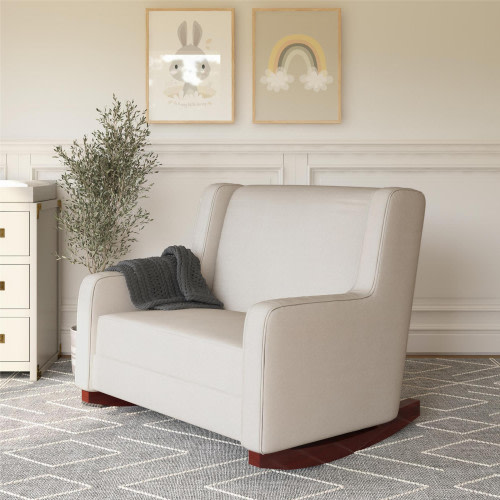 Baby Relax Hadley Upholstered Double Rocker Chair - Beige Microfiber