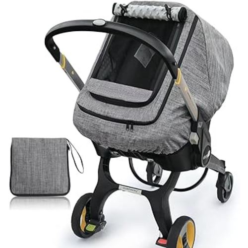 Waterproof Baby Car Seat Cover，Cold Weather Carseat Cover for Babies,Infant Car Seat Cover Canopy for Boy Girls,Windproof Car Seat Canopy for Boys & Girls, Keeps Babies Warm and Cozy(Gray Melange)