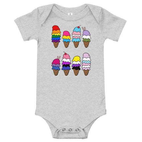 Baby Pride Ice Cream Onsie | Baby Pride | Proud Parents Onsie | Baby Pride Gifts | Pride Flags | Pride Ice Cream Cone