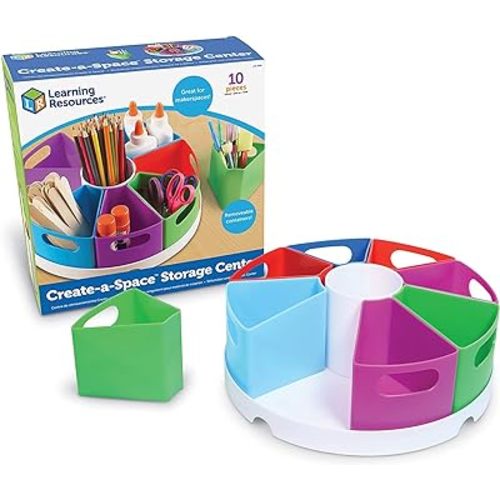 "Learning Resources Create a Space Storage Center - Toy Desk Organizer, Classroom Workspace Must Haves, Homeschool Organization, Arts & Crafts , Caddy, Office & Teacher Supplies