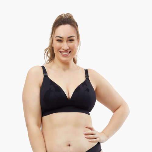 Cake Maternity Freckles Busty Recycled Wirefree Nursing Bra - Black, L