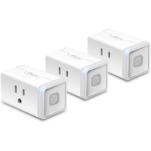 Kasa Smart Plug HS103P3, Smart Home Wi-Fi Outlet Works with Alexa, Echo, Google Home & IFTTT, No Hub Required, Remote Control,15 Amp,UL Certified, White, 3 Count (Pack of 1)