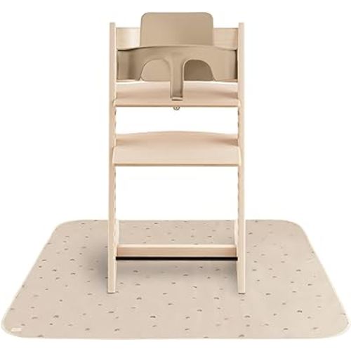 mushie Baby Splat Mat 42.5x42.5 Inch (Rainbows) | Water Resistant for Under High Chair and Infant Play