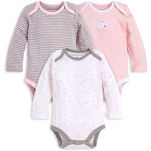 Burt's Bees Baby Baby Bodysuits, 3-Pack Long & Short-Sleeve One-Pieces, 100% Organic Cotton
