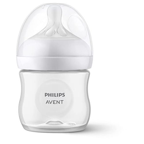 Philips AVENT Natural Baby Bottle with Natural Response Nipple, Clear, 4oz, 1pk, SCY900/91 - 1 Pack