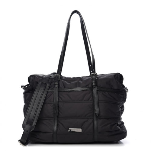 Burberry Nylon House Check Quilted Abbey Diaper Bag Black