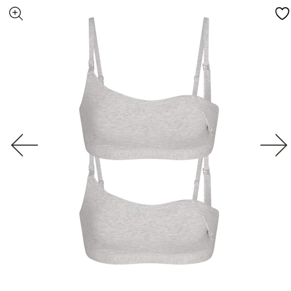 Skims Cotton Jersey Maternity Nursing Scoop Bralette 2-Pack